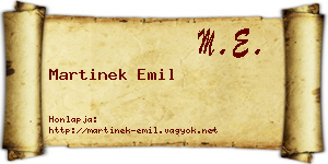 Martinek Emil névjegykártya