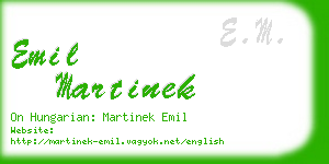 emil martinek business card